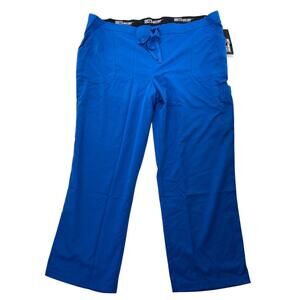 Greys Anatomy Scrub Pants Women 4X Royal Blue 4-Pocket Cargo Comfort Waist 4245X